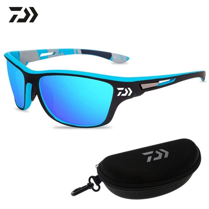 2022 Daiwa Polarized Fishing Sunglasses Men&#39;s Driving Shades Male Sun Glasses Cycling Hard Eyeglasses Case