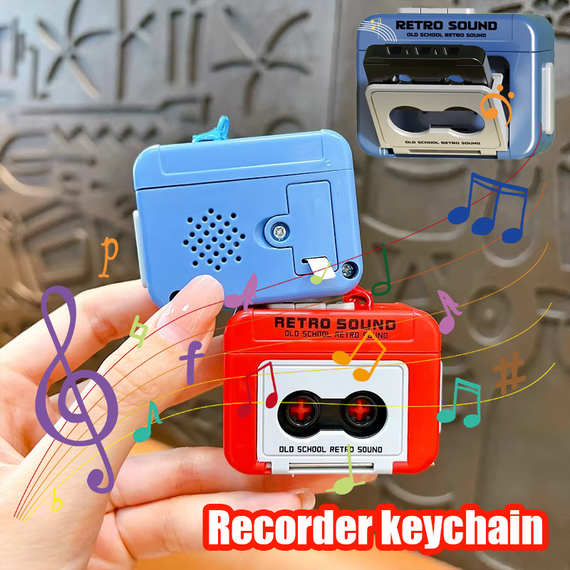Retro Mini Recorder Speler Sleutelhanger Stijl Grappige Platenspelers Sleutelhanger Verrassing Cadeau Benodigdheden Autosleutelhanger
