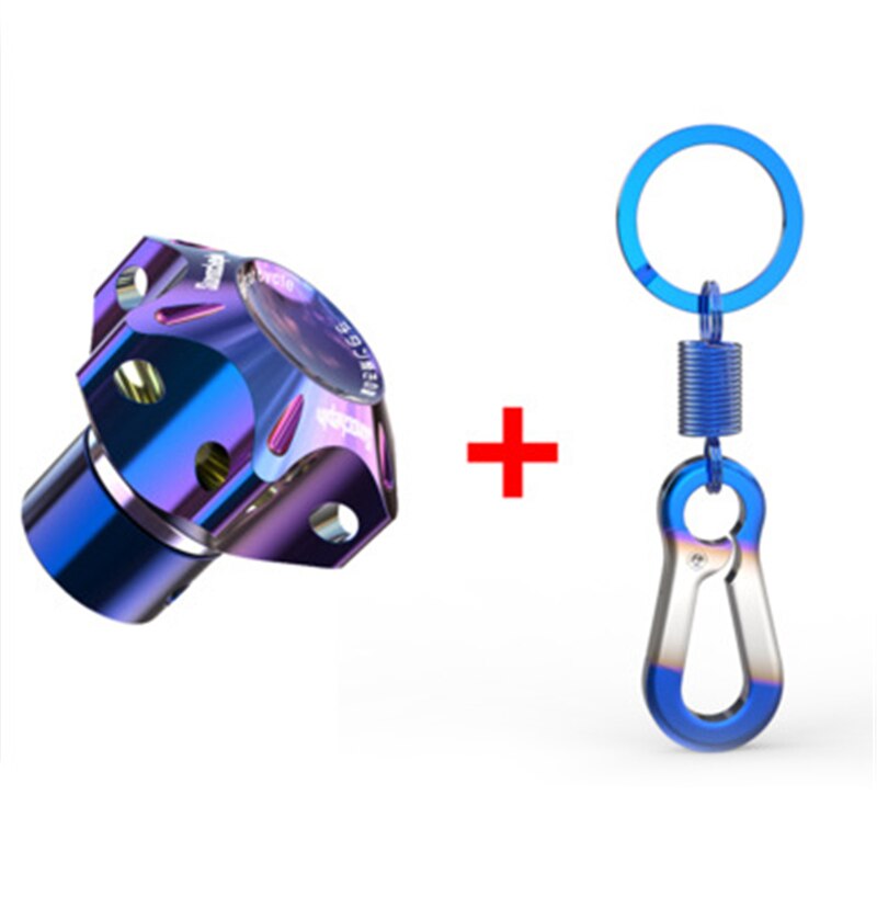Key Cover Universal Motorcycle Modified Crective CNC Keychain Decorative Modification Parts Titanium Alloy Key Head Covers: B and silver chain