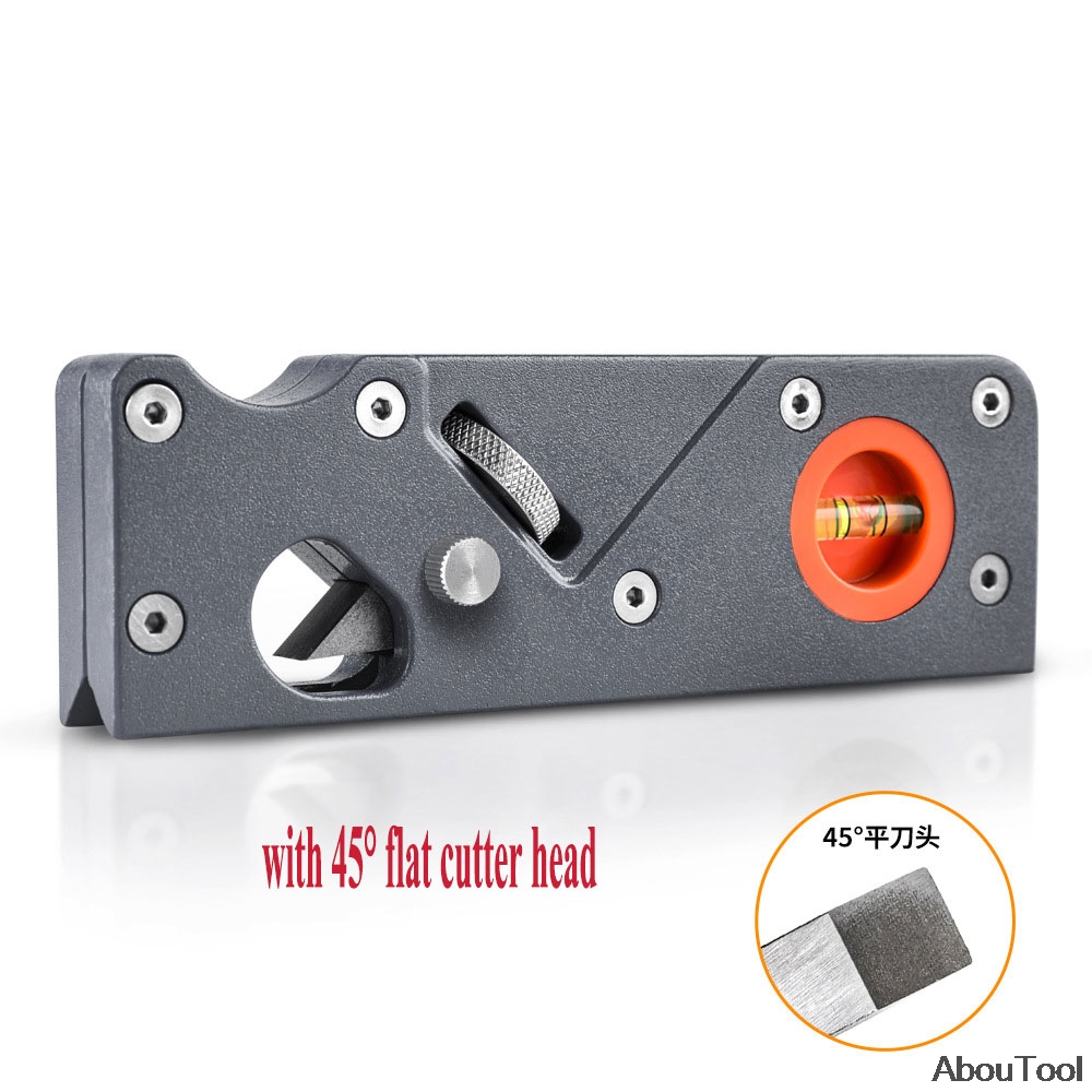 Edge Corner Planer 45 Degree Bevel Planer Chamfering Trimming Hand Planer Woodworking DIY Tool with Cutter head Woodworking Kits: gray with 1 head
