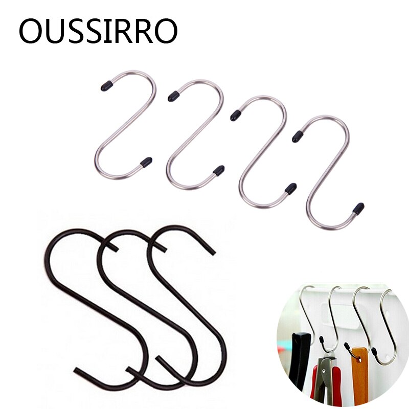 Strong Stainless Steel Storage Hook Free installation Multifunction Hanger S Shape Hooks For Hanging On Rope Crossbar Use Hook