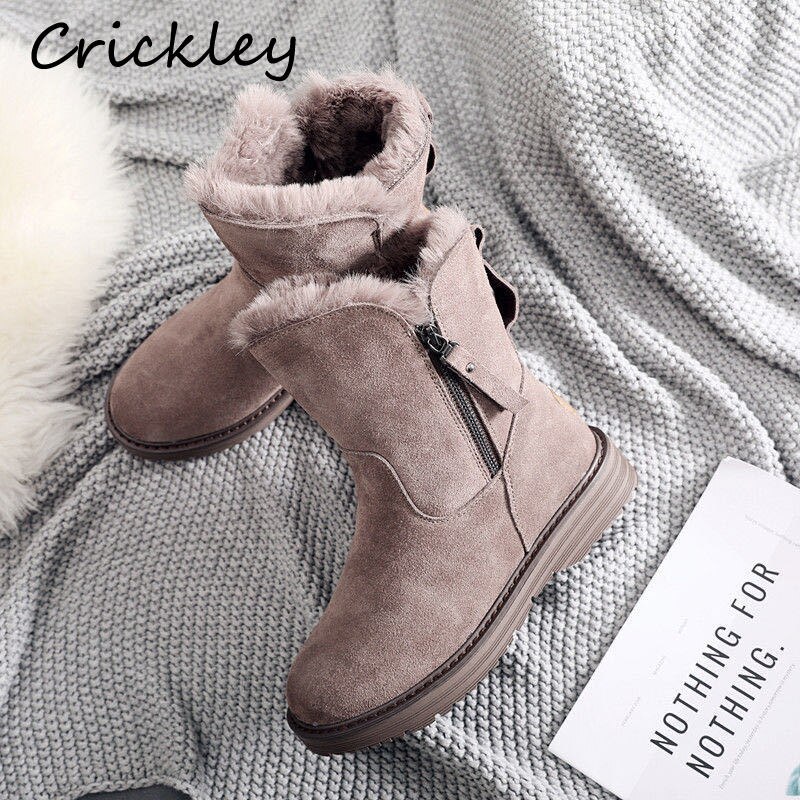 Winter freundlicher Mädchen Martin Stiefel Wildleder Plüsch Warme Bequeme Knöchel Stiefel für freundlicher Mädchen Pelz Stiefel Mädchen Schnee Stiefel