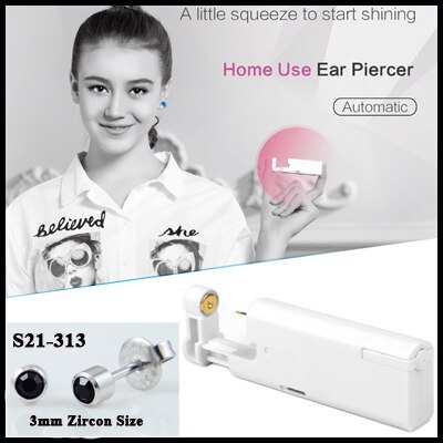 2 pièces oreille clou pistolet jetable aseptique ménage oreille Piercing pistolet Portable oreille Piercing pistolet groupe stérilisé oreille Piercing unité: S21-313