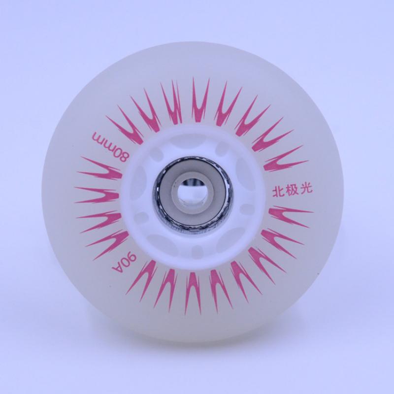 Skating Flash Roller Wheels LED Sliding Skate Wheels 80mm Inline skating flashing wheel Rollerblade Replacement XNC: Red