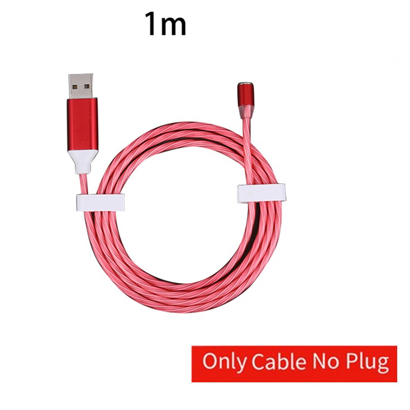 Ronde Magnetische Kabel Plug Type C Micro Usb C 8 Pin Stekkers Snelle Opladen Adapter Microusb Type-C Magneet charger Plug: Red only cable