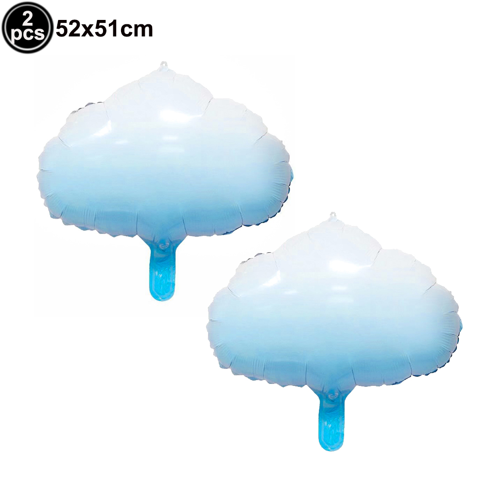 Juego de globos de avión para decoración de de cumpleaños, globo con números azules de 32 pulgadas, globo de nube, suministros para de avión: BLANCO