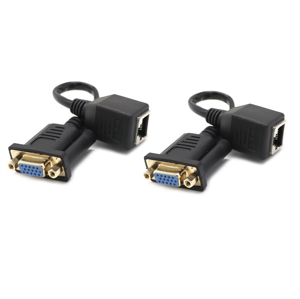 VGA To RJ45 Adapter VGA Extender Female To Lan Cat5 Cat5e RJ45 Ethernet Female Adapter Connects VGA Female to RJ45 male 20#22