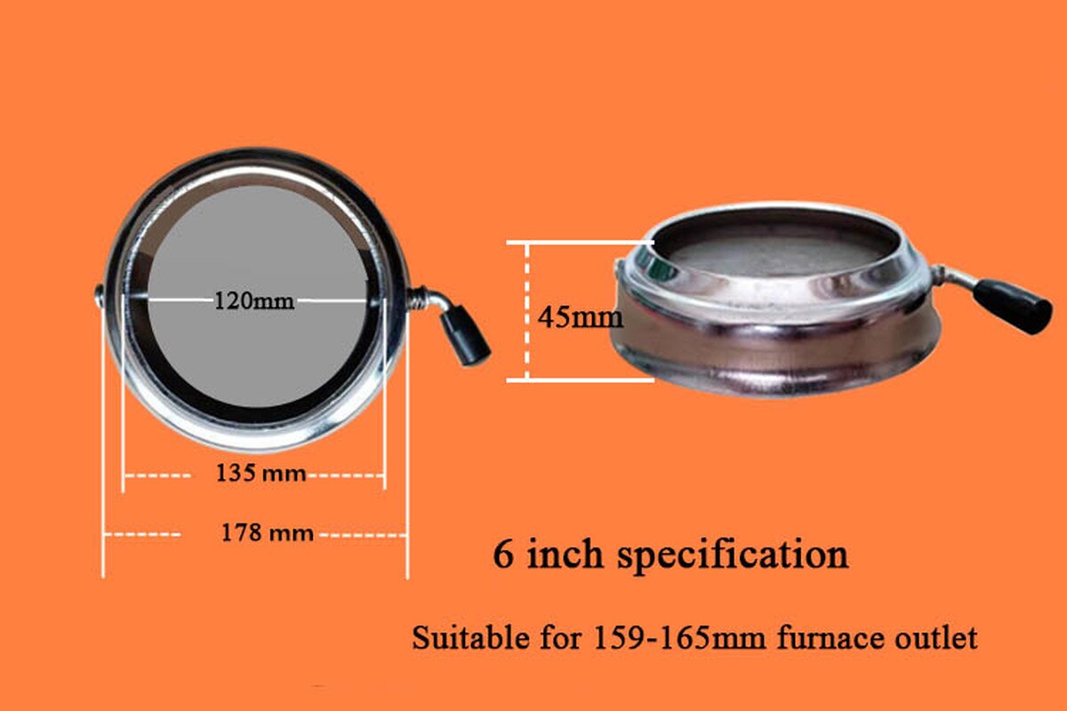 Deflector de chimenea ajustable, cubierta de chimenea sellada, deflector de chimenea para chimenea de gas, accesorios de cubierta de Estufa de pellets, 4/5/6 pulgadas: 6 inch(outlet 159mm)