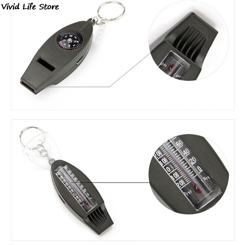 BSTCAR 7-in-1 Outdoor-Überlebenswerkzeug - Pfeife, Kompass & LED-Licht