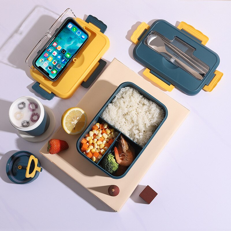 PP Thermal Portable Lunch Box Student Office Worker Kids Lunch Box Seperated Lunch Box with Chopsticks Spoon kids lunch box