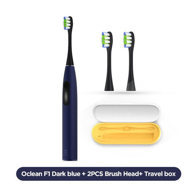 Oclean F1 Sonic Elektrische Tandenborstel IPX7 Waterdichte Smart Snel Opladen 3 Modi Voor Volwassen: D blue n 2PCS hdbox