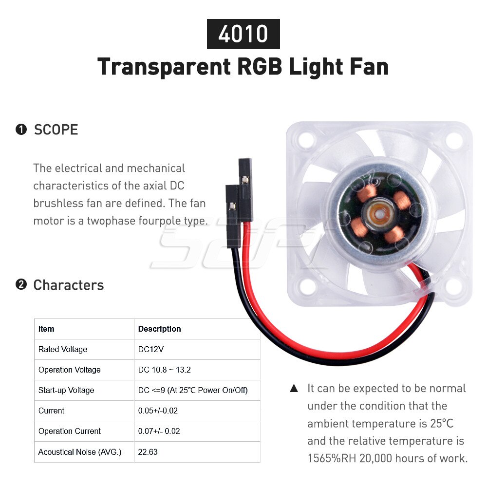 Ventilador de refrigeración sin escobillas 52Pi, luz LED azul y RGB, cc 12V, 4010 PC, enfriador para Prienters 3D o enrutador, disipación del calor, 2/4 Uds.
