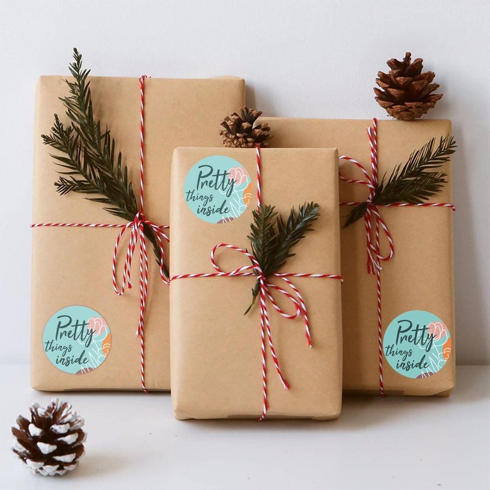 Pretty Thing Inside Sticker With Rose 500pcs Thank You Seal Labels For Handmade , Food, Business Envelope Card Stationery