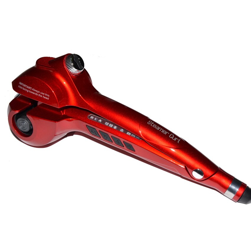 Automatische haarstoom krultang keramische krultang salon roterende styling stoomapparaat spray krul spiraal spray krultang: Rood / Eu