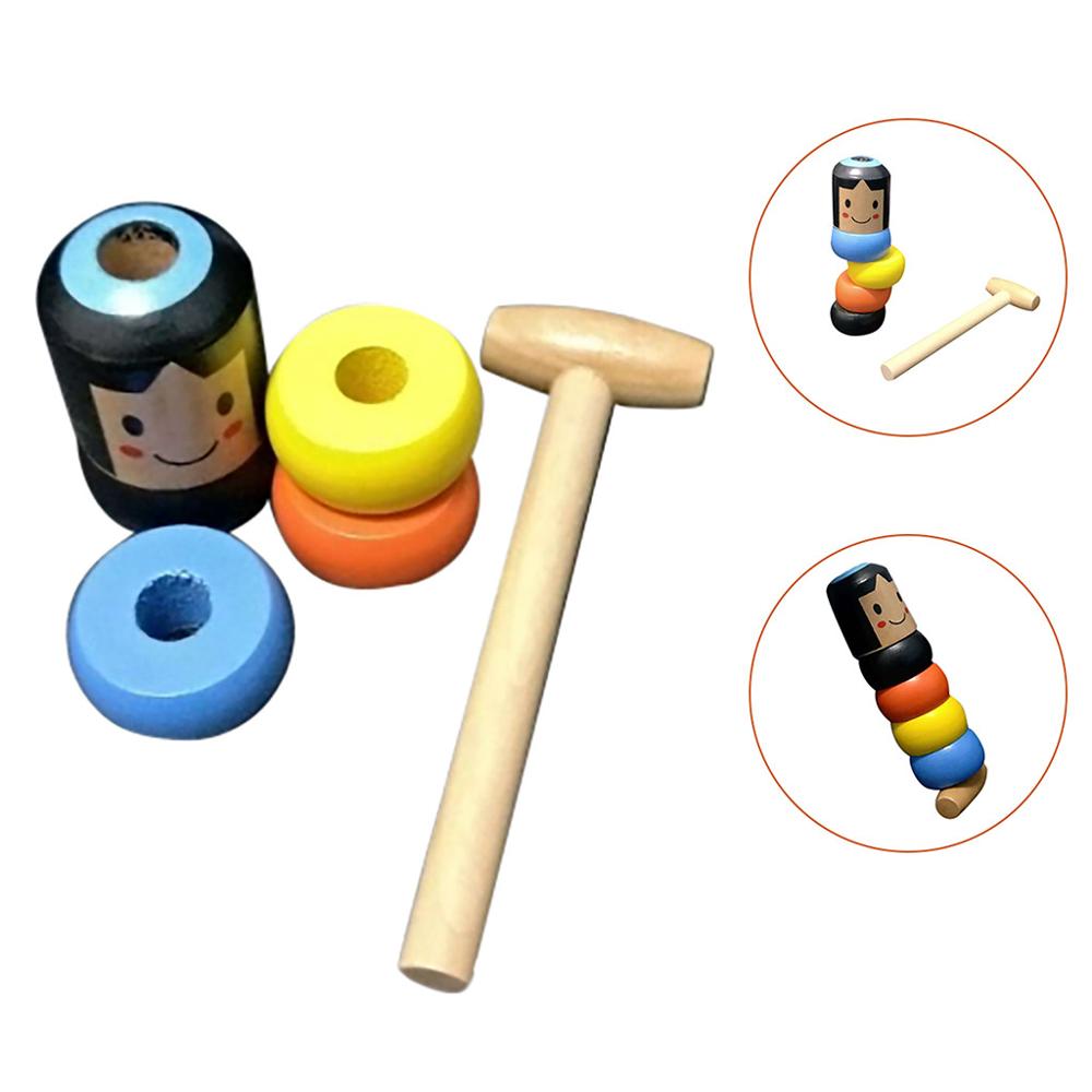 1 zestaw nieśmiertelny niezniszczalny drewniany człowiek Daruma magiczna zabawka nie może być rozproszona małe drewniane osoby ciekawa zabawka akcesoria