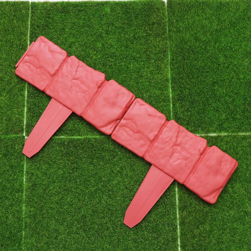 10pcs Foldable Splice Fence Stone Effect Plastic Garden Fence Lawn Edging Plant Border DIY Home Lawn Border Edge Lawn Palisade