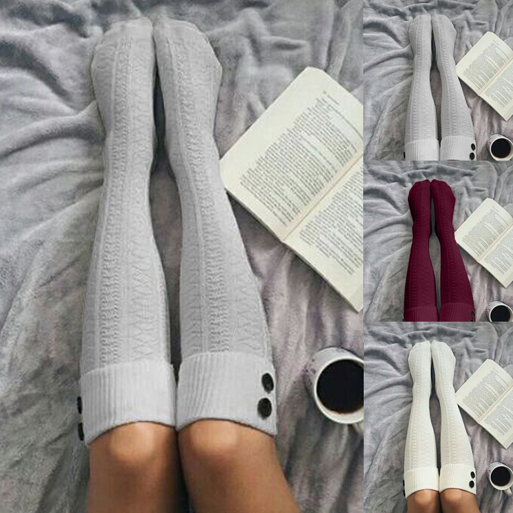 Girls Ladies Women Thigh High OVER the KNEE Socks Long Cotton Stockings Warm long socks Ladies medias de mujer