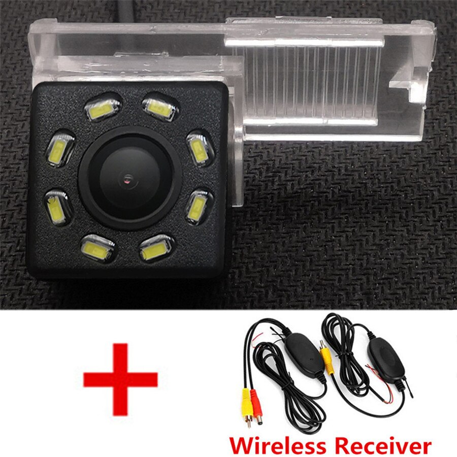 Fisheye Dynamic Trajectory Wireless Car Rear View Camera For Citroen C2 C3 C4 C5 DS3 DS5 DS6 C-Elysee/Peugeot 207 208 301 307 CC: Wireless 8LED / Fixed Parking Line
