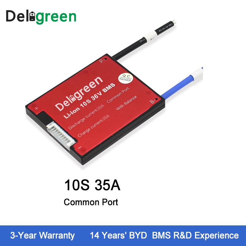 Deligreen 10S 35A 36V PCM/PCB/BMS voor lithium accu 18650 Li-Po LiNCM batterij