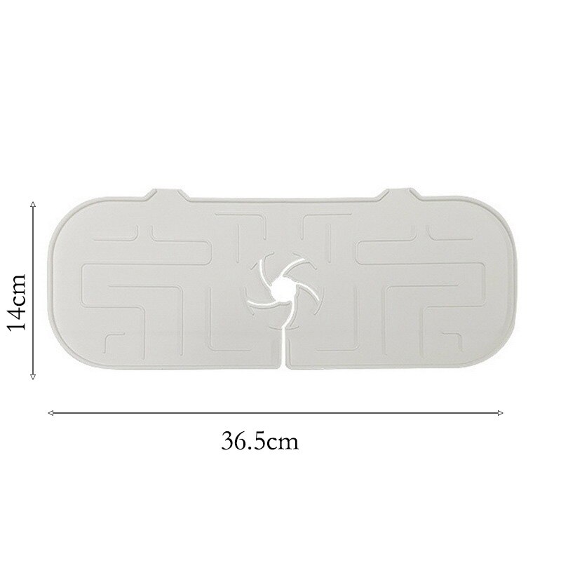 Silicone Faucet Mat For Kitchen Sink Splash Guard Bathroom Faucet Water Catcher Mat Sink Draining Pad Behind Faucet: B-White