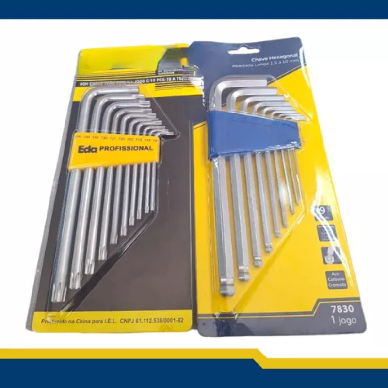 Herramientas de llave Allen y Torx 19 piezas Kits de herramientas Llave