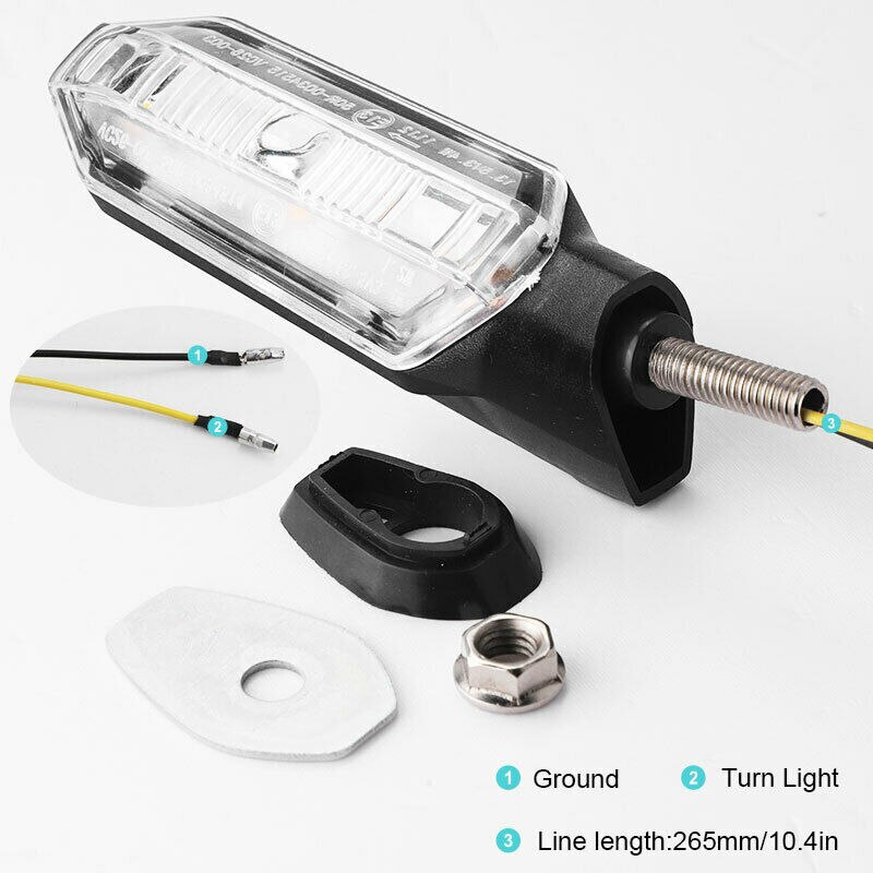 Universal motorcykel led blinklys  e13 mark blinklys blink blinklys blink universal  m10 bolt 2/4 stk sæt