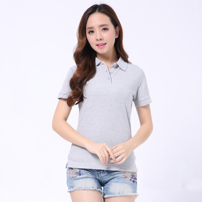 Zomer dames poloshirt met korte mouwen en revers