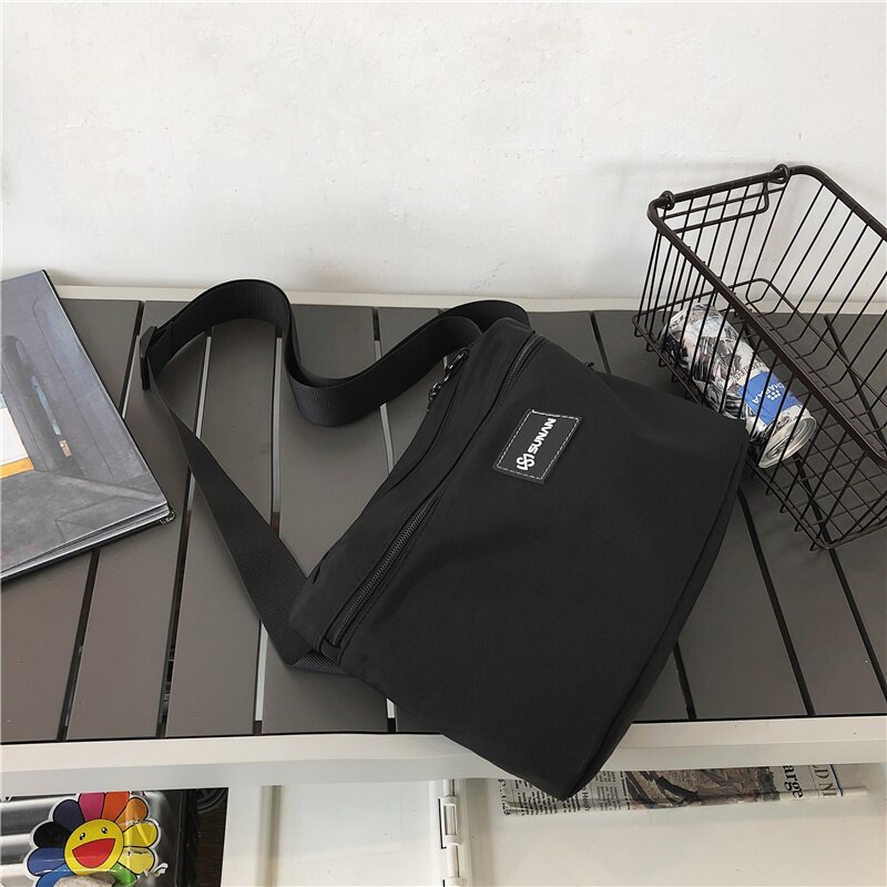 Brust Tasche Paar eins Wilden Umhängetasche lässig Einfache Schulter Tasche Mädchen Straße Trend Diagonale Schulter Tasche: Schwarz