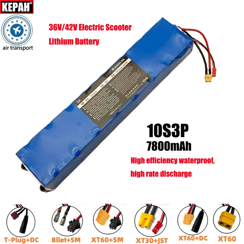 10S3P 36V/42V Nagelneu und original 7800mAh Effiziente wasserdichte Elektroroller-Lithiumbatterie mit BMS für Scooter Balanced