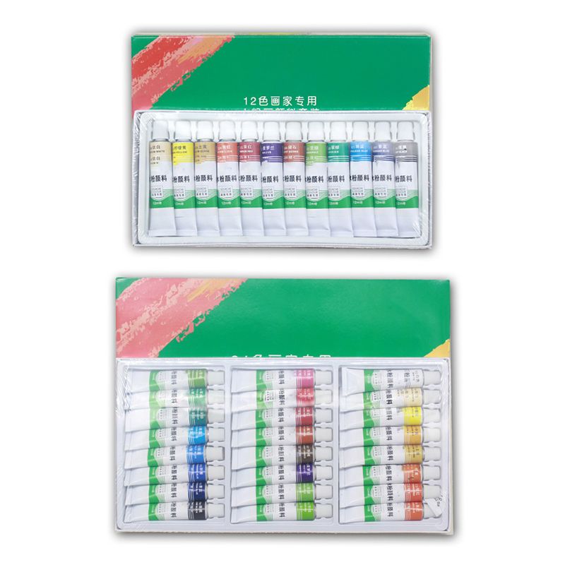 12ml 12/24 Colors Gouache Paint Tubes Set Draw Painting Pigment Painting Art Supplies
