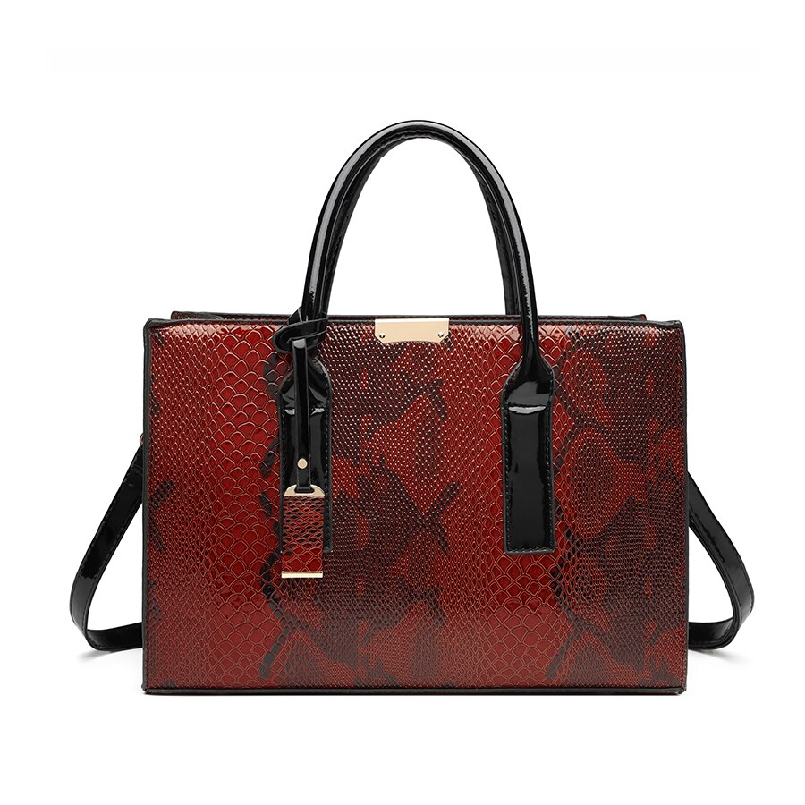 Bolso de piel sintética de para mujer, 3 piezas, bandolera de , informal: red three pieces