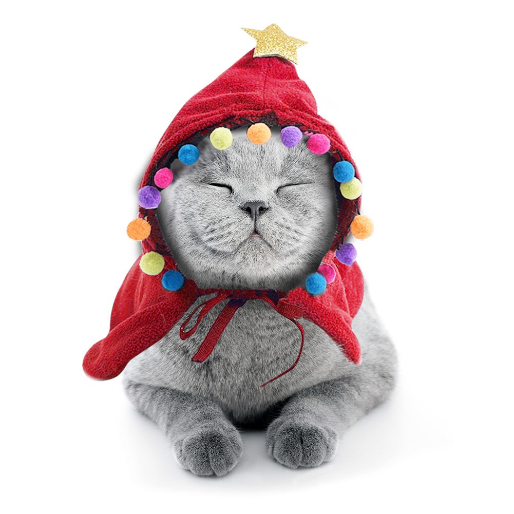 Disfraz de perro gato gracioso, capa de Navidad, disfraz de Halloween, ropa con capucha para perros pequeños, accesorios para fotos de mascotas