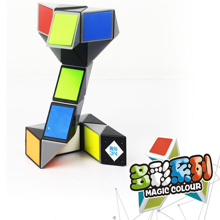 Farverige 3d magiske lineal terning 24/36/48/72 segmenter cubo magico slange twist terning puslespil barn pædagogiske legetøj til børn