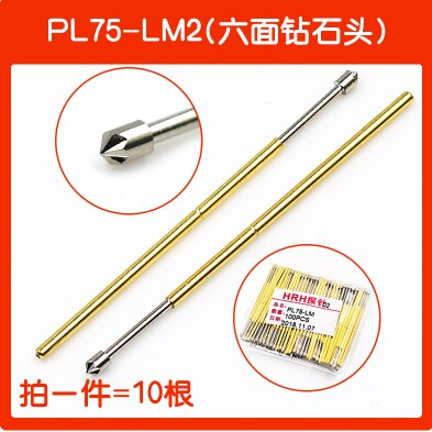 50 pièces ressort PCB Test sonde broche pointe de lance 0.74mm pointe Dia 1.3mm trou de forage Dia.: PL75-LM2