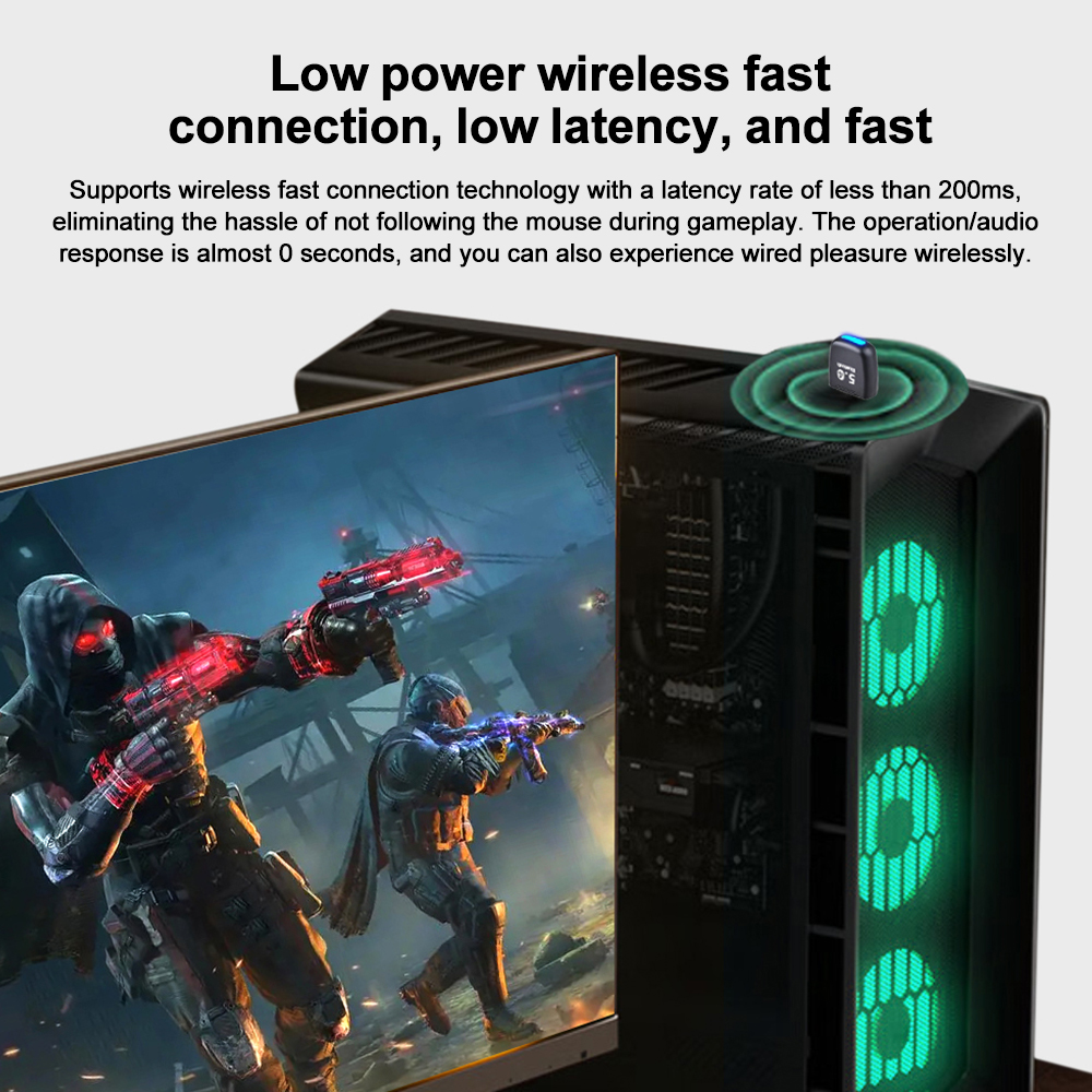 Kebidumei Bluetooth Adapter USB Bluetooth 5.4 Dongle for PC Wireless Mouse Keyboard Music Audio Receiver Bluetooth Transmitter