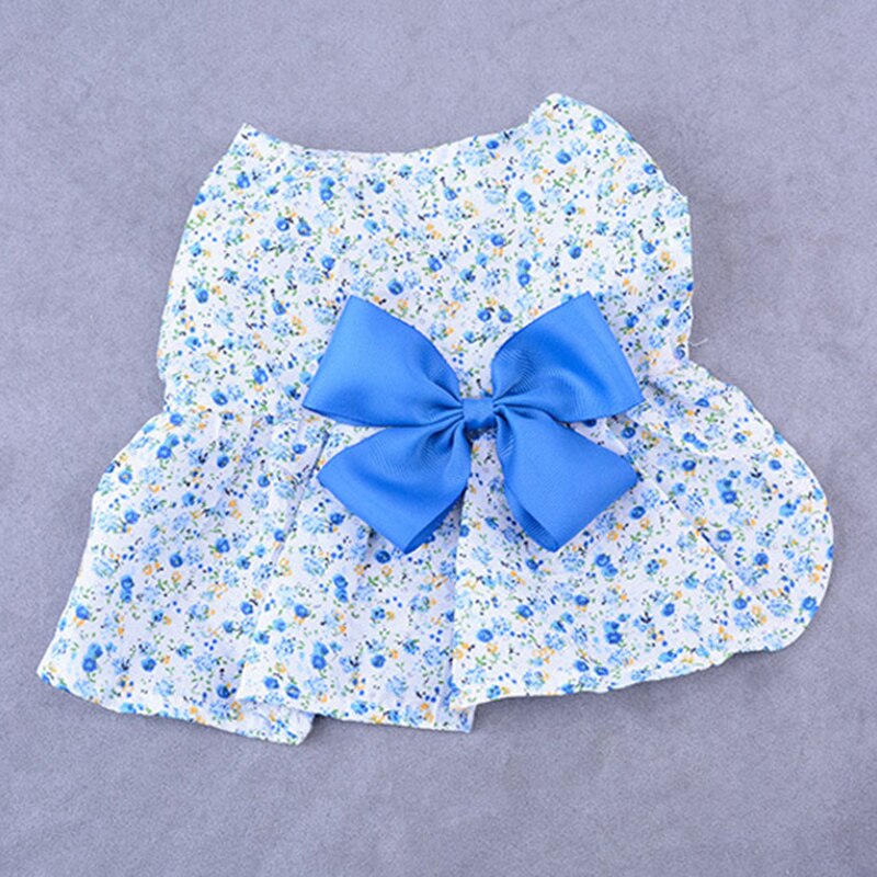 Jupe de chien à nœuds pour chiens | printemps et été, jupe fleurie à la , vêtements pour chiens, vêtements pour chiots de ,: Bleu / XS