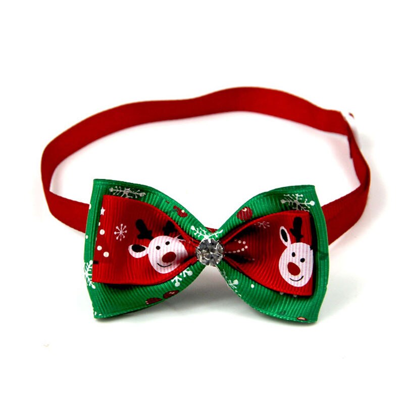 1PCS Adjustable Dog Cat Bow Tie Reflective Tape Neck Tie Pet Dog Bow Tie Pet Christmas Series Pet Bow Tie For Pet Accessories: 08 1pcs