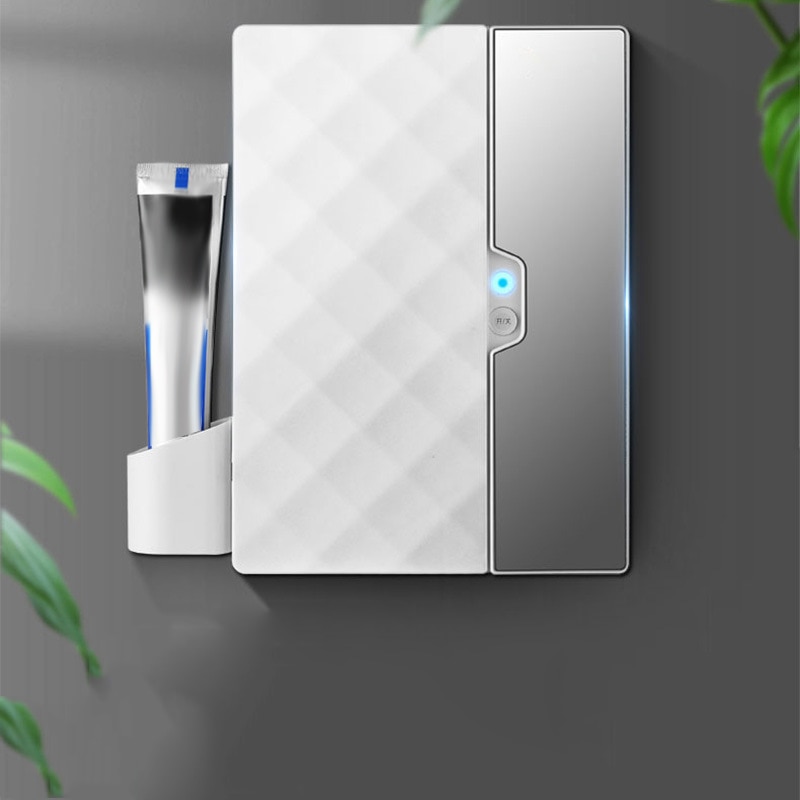Intelligent Automatic Uv Light Toothbrush Sterilizer Dust-Proof Toothbrush Holder Cleaner Wall Mount Rack Bathroom