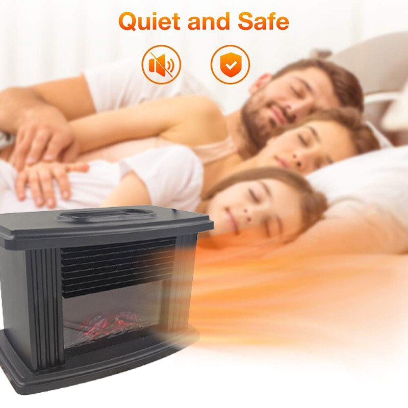Bathroom Electric Fireplace Heater Remote Control Heater Simulation Flame Heating Portable Fireplace Heater For Bedroom Office