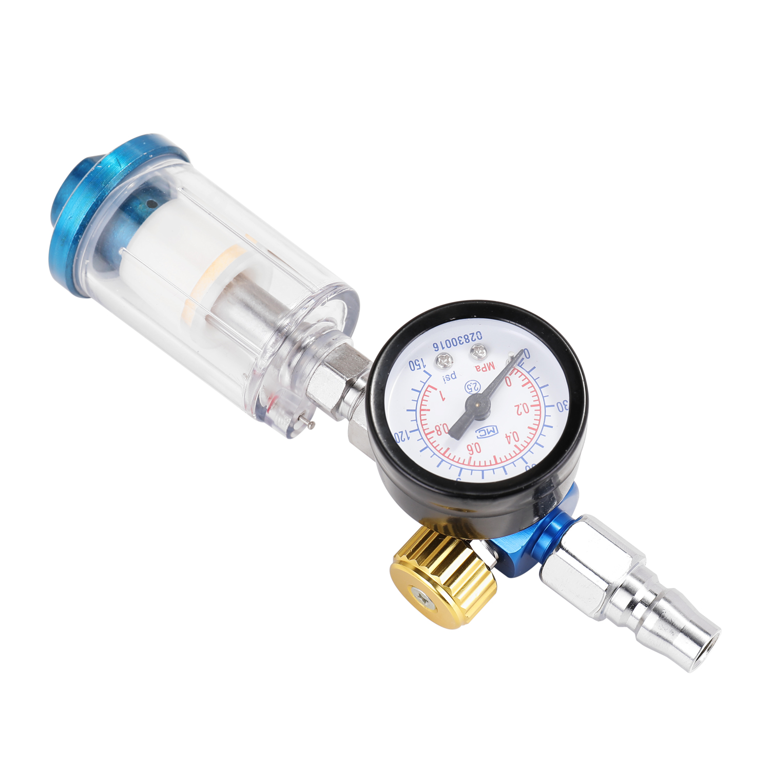 Kkmoon hvlp spray luftregulator trykmåler 1/4 "mini inline luftfilter separator justerbar lufttryk regulator gauge