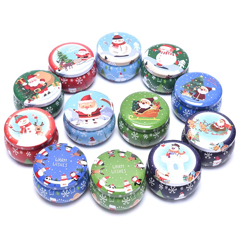 Botes de lata fabricación de velas para Navidad, recipientes para decoraciones navideñas, caja de almacenamiento de , Caja Sellada a prueba de humedad, 1 ud.