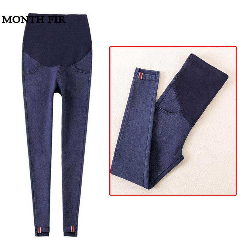 Gravid svarta byxor slim fit gravidjeans gravid kvinnor bär leggings gravidkläder pantalones premama