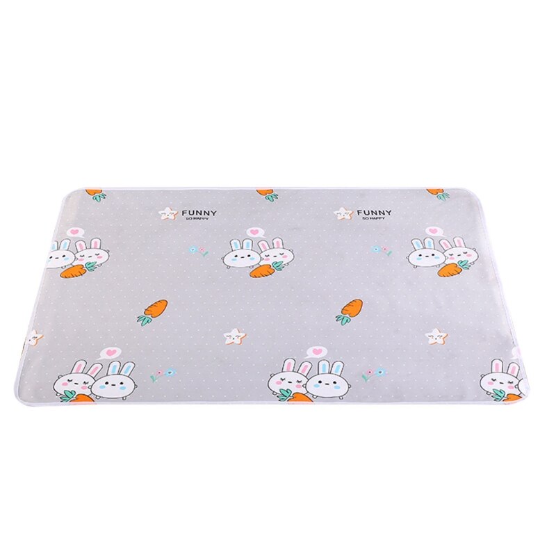 70x50cm Portable Baby Changing Pad Waterproof Reusable Diaper Changing Mat Mattress Infants Floor Play Cushion Mat Boys Girls: Gray Rabbit