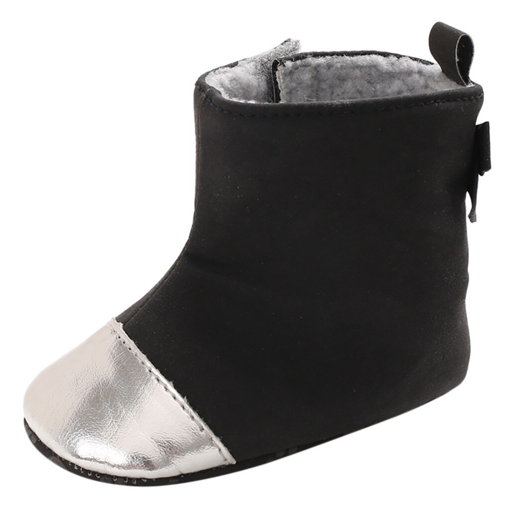 Baby Baumwolle Baby Weichen Boden Kleinkind Schuhe Baby Stiefel Kleinkind Neugeborene Mädchen Jungen draussen Schuhe Erste Wanderer Schuhe Booties: schwarz / 5,5