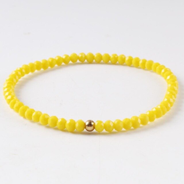 Boho DIY proste kolorowe szkło kryształowa czerwień róża złote koraliki Wrap bransoletka Femme bransoletki dla kobiet: Yellow