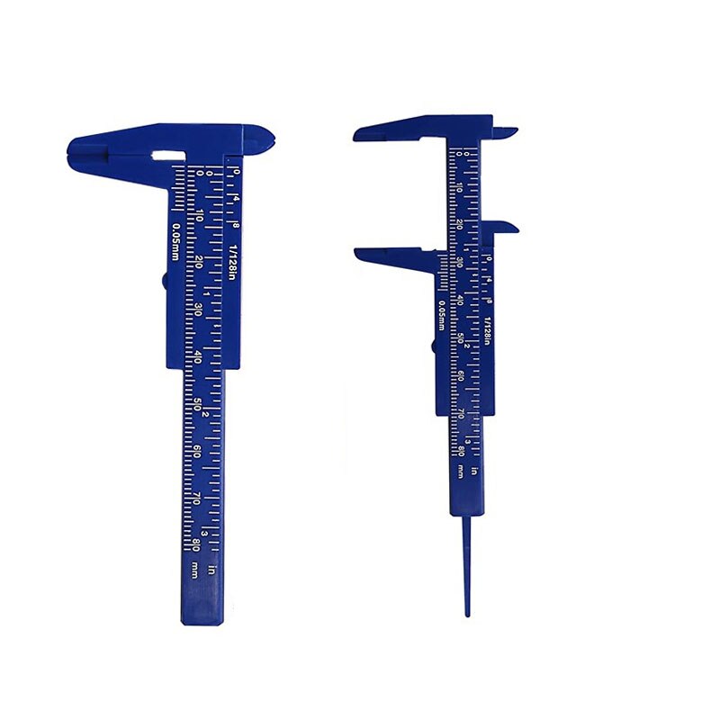 1 ud. Calibrador Vernier negro blanco azul naranja 80mm 3 en regla métrica de doble escala herramienta de medida de plástico: orange