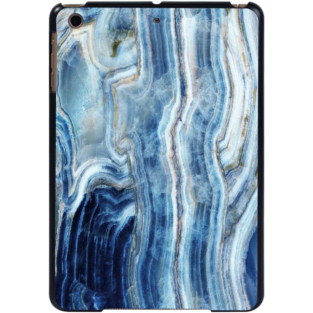 KK&LL For Apple iPad Mini 1/2/3 A1432 A1454 A1490 A1491 A1600 A1601 - tablet PC Plastic marble pattern Slim Stand Case Cover: blue ambesonne