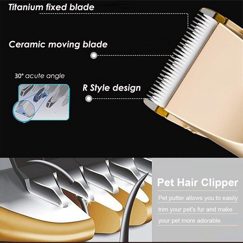 Pet Grooming Clippers Set Rechargeable Cordless Dog Trimmer Machine Animal Hair Clipper For Pet Dog Hair Romover