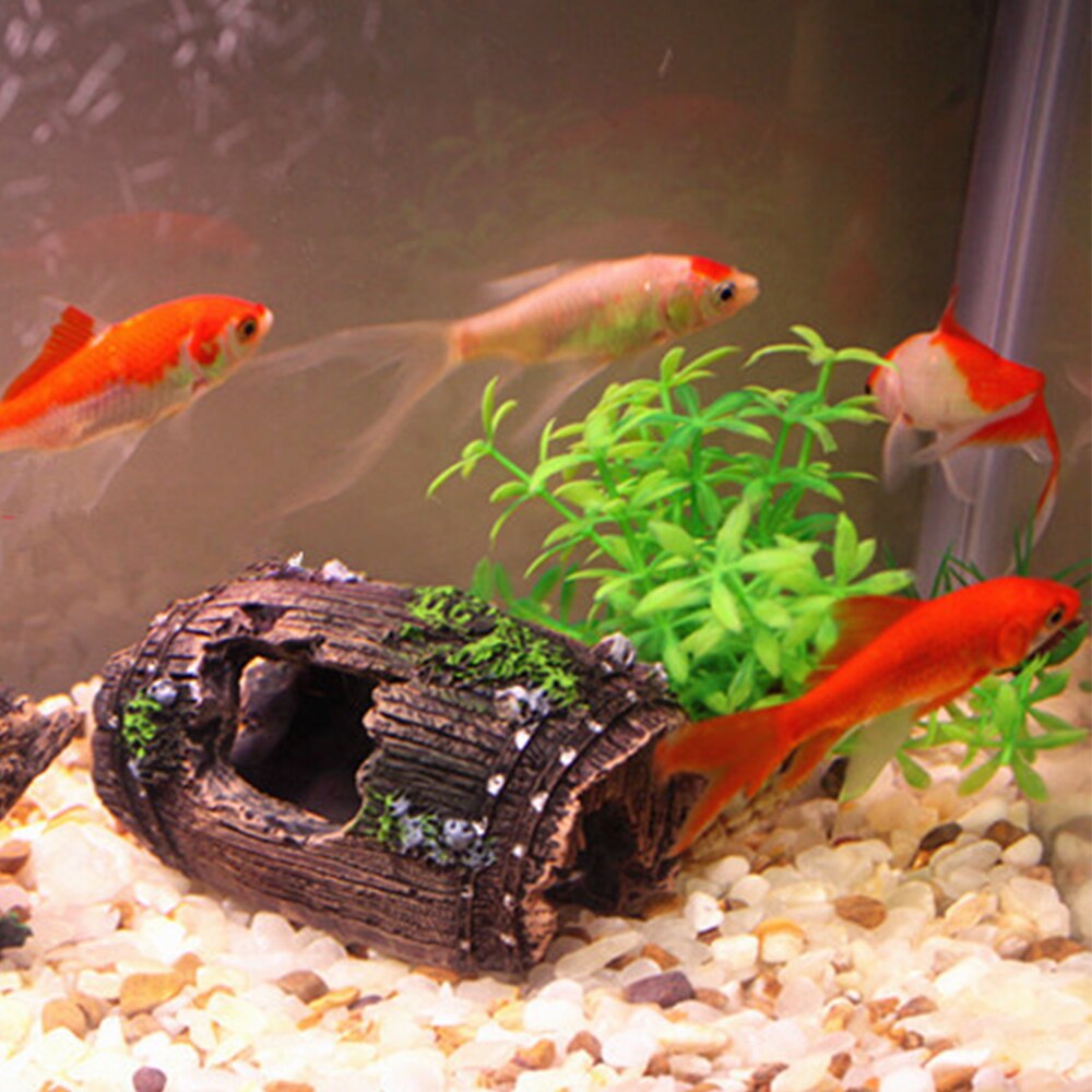 Hars aquarium ornamenten decoraties kunstmatige vat grot landschapsarchitectuur accessoires voor aquarium aquarium decoratie achtergrond