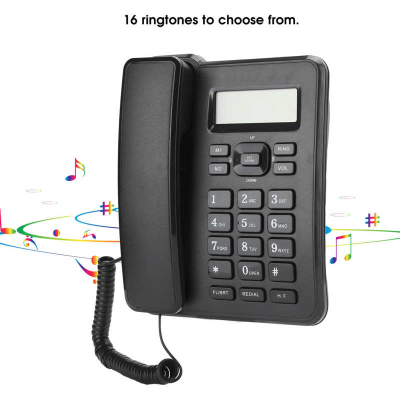 KX-T6001CID Fixed Telephone Home Wired Landline Business Office Corded Desk Phone ABS Home Wired Telephone